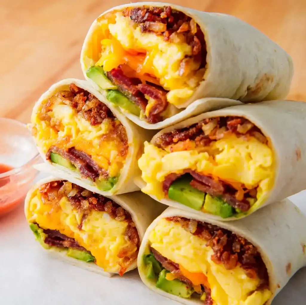 breakfast burrito with eggs and beans