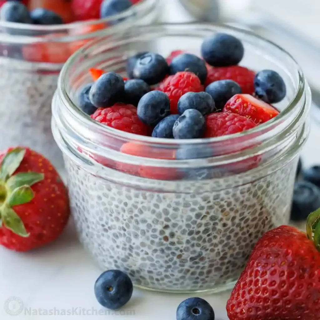 chia seed pudding with fresh fruit