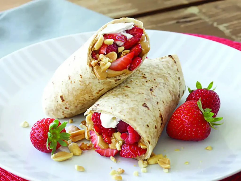 fruit and almond butter wrap
