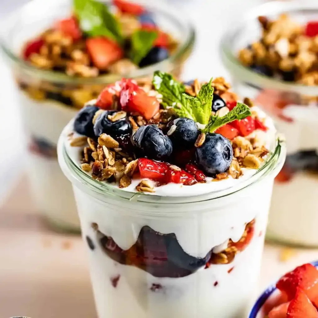greek yogurt parfait with berries